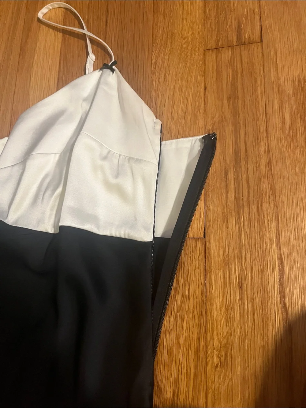 Abercrombie & Fitch Black Slip Maxi Dress with White Bodice